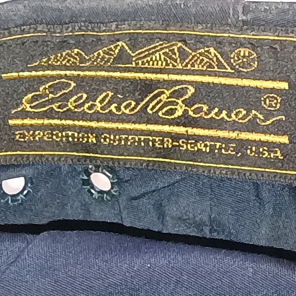 RARE Vtg Eddie Bauer XL Navy Seaman\'s‎ Cap w/ Snaps ACTWU Union Made in USA main image 8